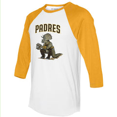San Diego Padres Tiny Turnip Unisex Triceratops 3/4-Sleeve Raglan T-Shirt - MLB T-shirts