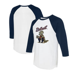 Detroit Tigers Tiny Turnip Unisex Triceratops 3/4-Sleeve Raglan T-Shirt - MLB T-shirts