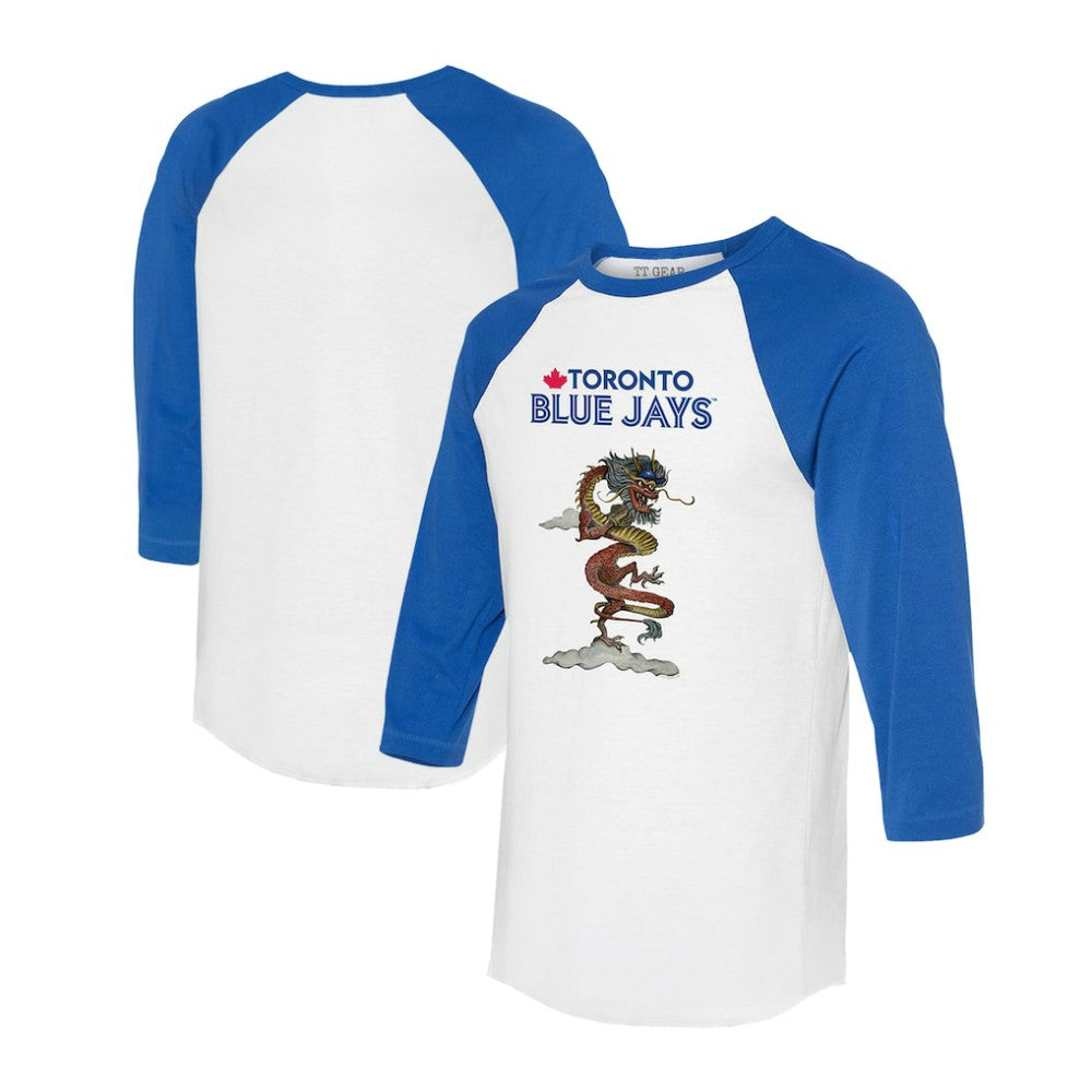 Toronto Blue Jays Tiny Turnip Unisex 2024 Year of the Dragon 3/4-Sleeve Raglan T-Shirt - MLB T-shirts