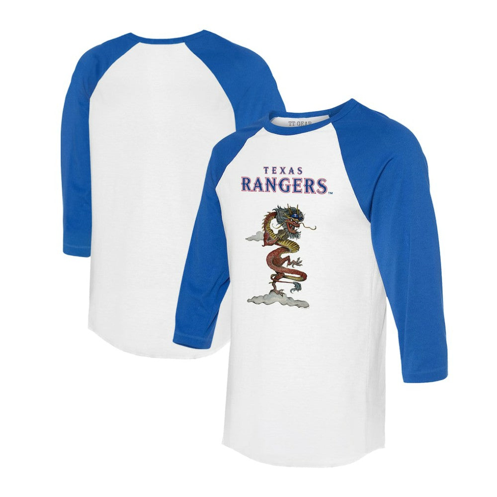 Texas Rangers Tiny Turnip Unisex 2024 Year of the Dragon 3/4-Sleeve Raglan T-Shirt - MLB T-shirts