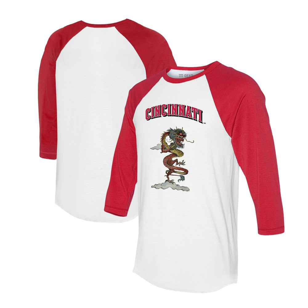 Cincinnati Reds Tiny Turnip Unisex 2024 Year of the Dragon 3/4-Sleeve Raglan T-Shirt - MLB T-shirts