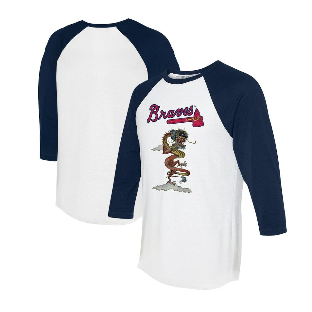 Atlanta Braves Tiny Turnip Unisex 2024 Year of the Dragon 3/4-Sleeve Raglan T-Shirt - MLB T-shirts