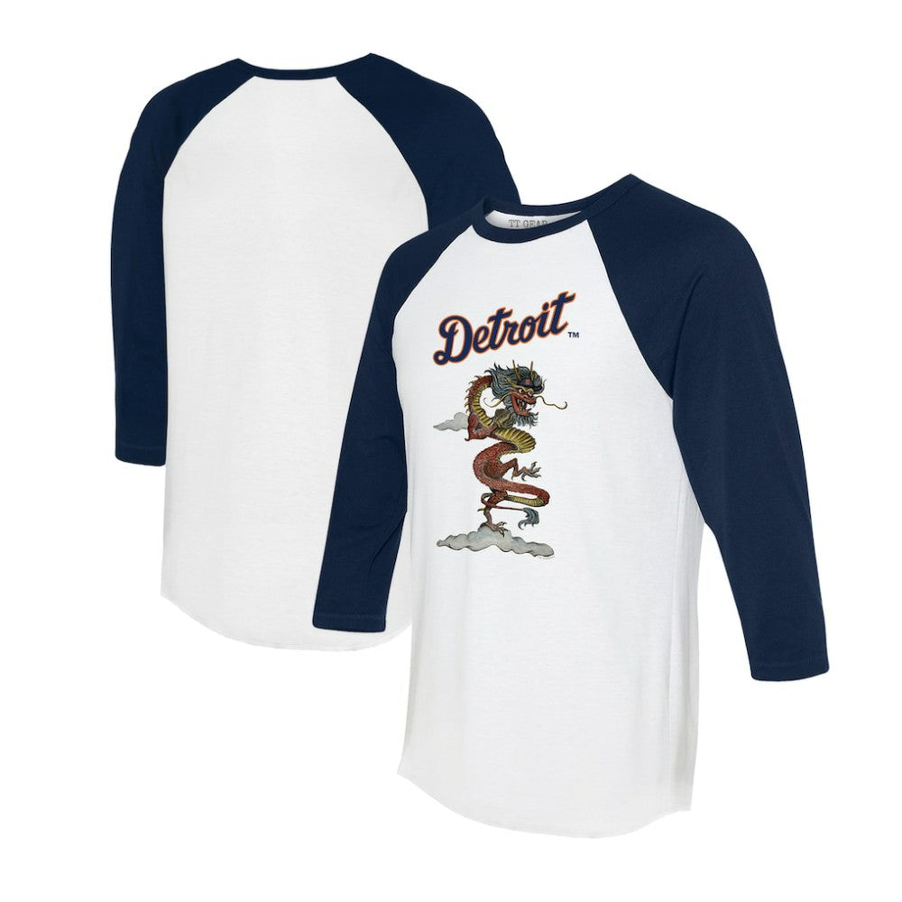 Detroit Tigers Tiny Turnip Unisex 2024 Year of the Dragon 3/4-Sleeve Raglan T-Shirt - MLB T-shirts