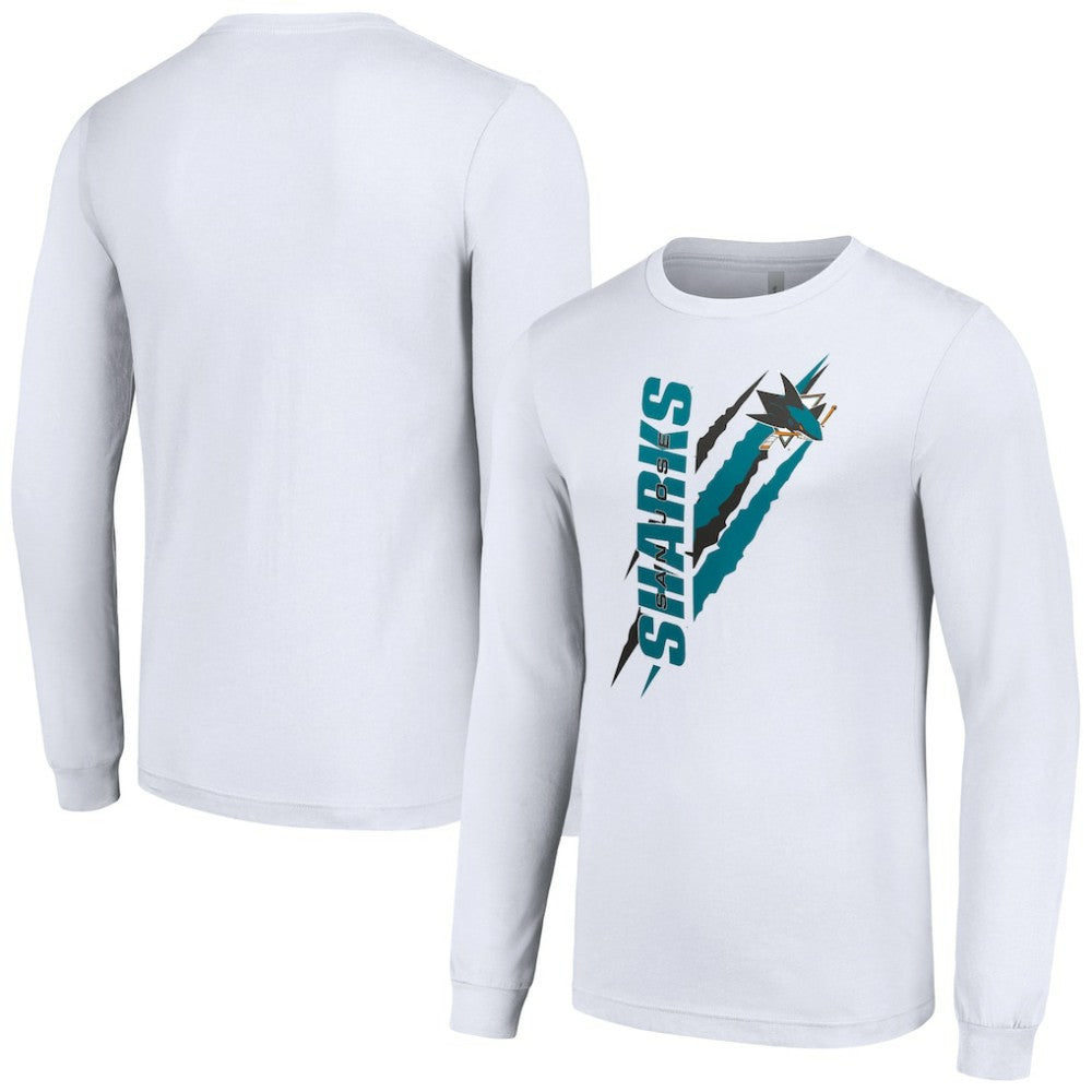 San Jose Sharks Starter Color Scratch Long-Sleeve T-Shirt -  NHL T-shirts