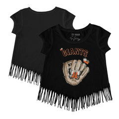 San Francisco Giants Tiny Turnip Girls Youth Butterfly Glove Fringe T-Shirt - MLB T-shirts