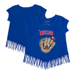 Chicago Cubs Tiny Turnip Girls Youth Butterfly Glove Fringe T-Shirt - MLB T-shirts