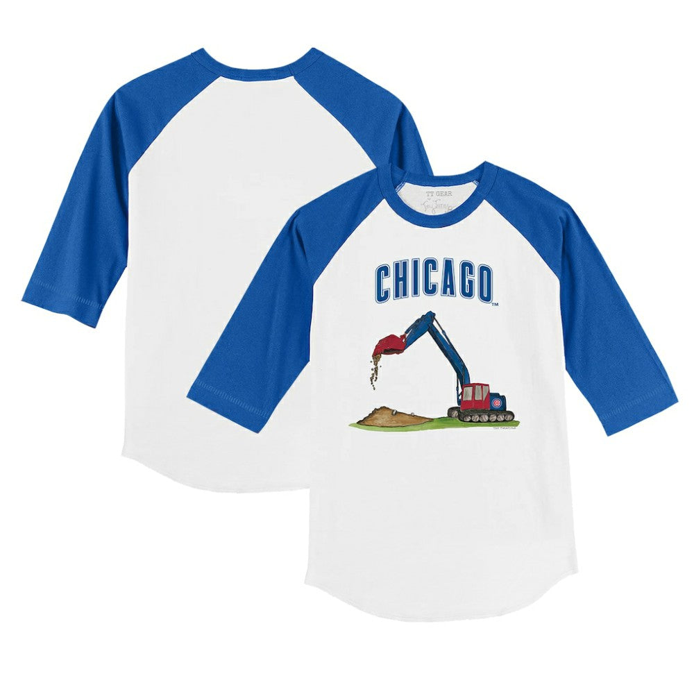 Chicago Cubs Tiny Turnip Youth Excavator 3/4-Sleeve Raglan T-Shirt - MLB T-shirts