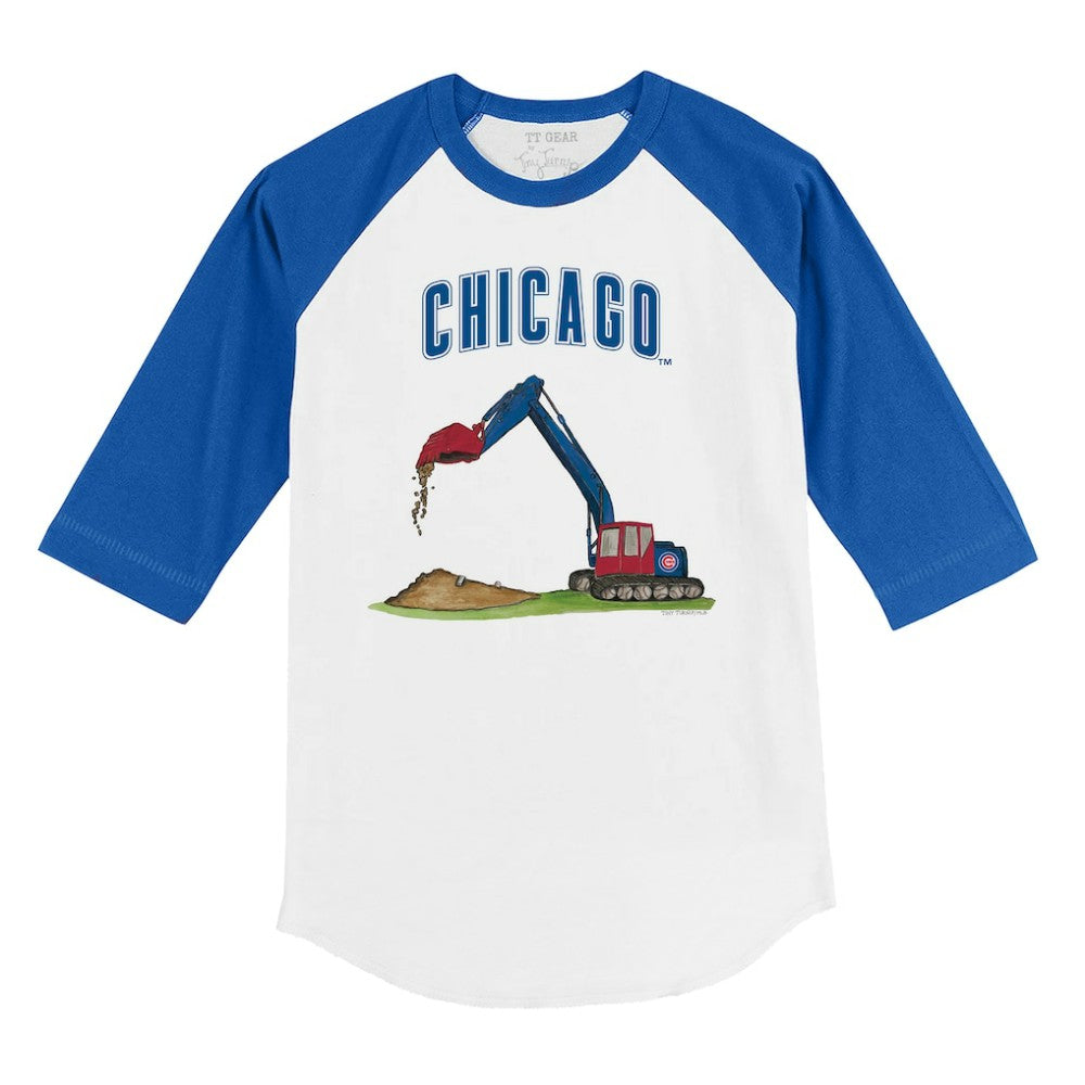Chicago Cubs Tiny Turnip Youth Excavator 3/4-Sleeve Raglan T-Shirt - MLB T-shirts