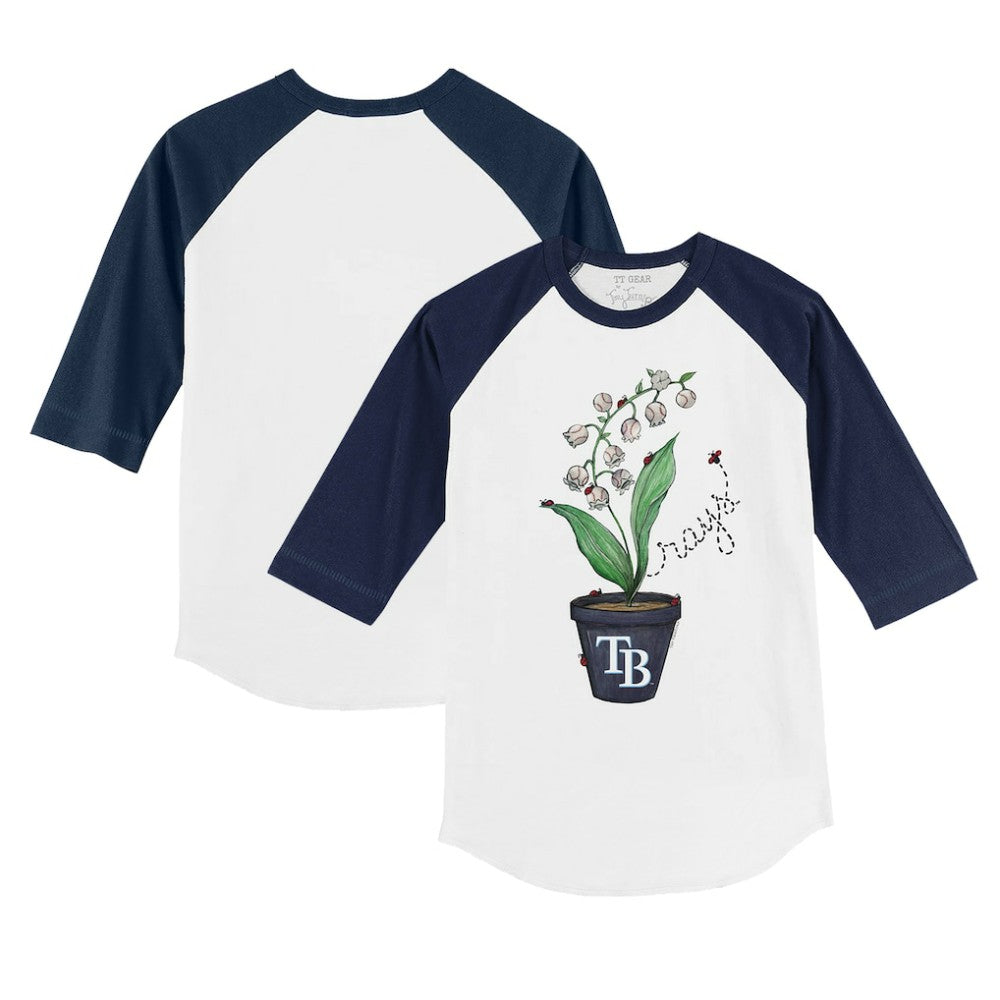 Tampa Bay Rays Tiny Turnip Youth Lilies & Ladybugs 3/4-Sleeve Raglan T-Shirt - MLB T-shirts