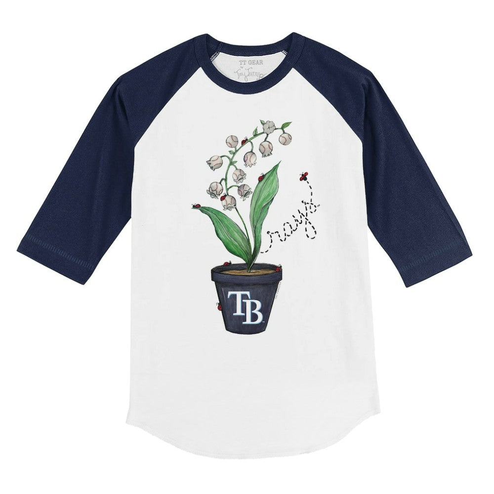 Tampa Bay Rays Tiny Turnip Youth Lilies & Ladybugs 3/4-Sleeve Raglan T-Shirt - MLB T-shirts