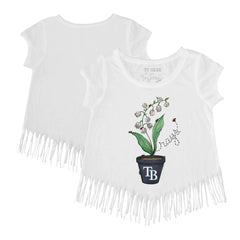 Tampa Bay Rays Tiny Turnip Girls Youth Lilies & Ladybugs Fringe T-Shirt - MLB T-shirts