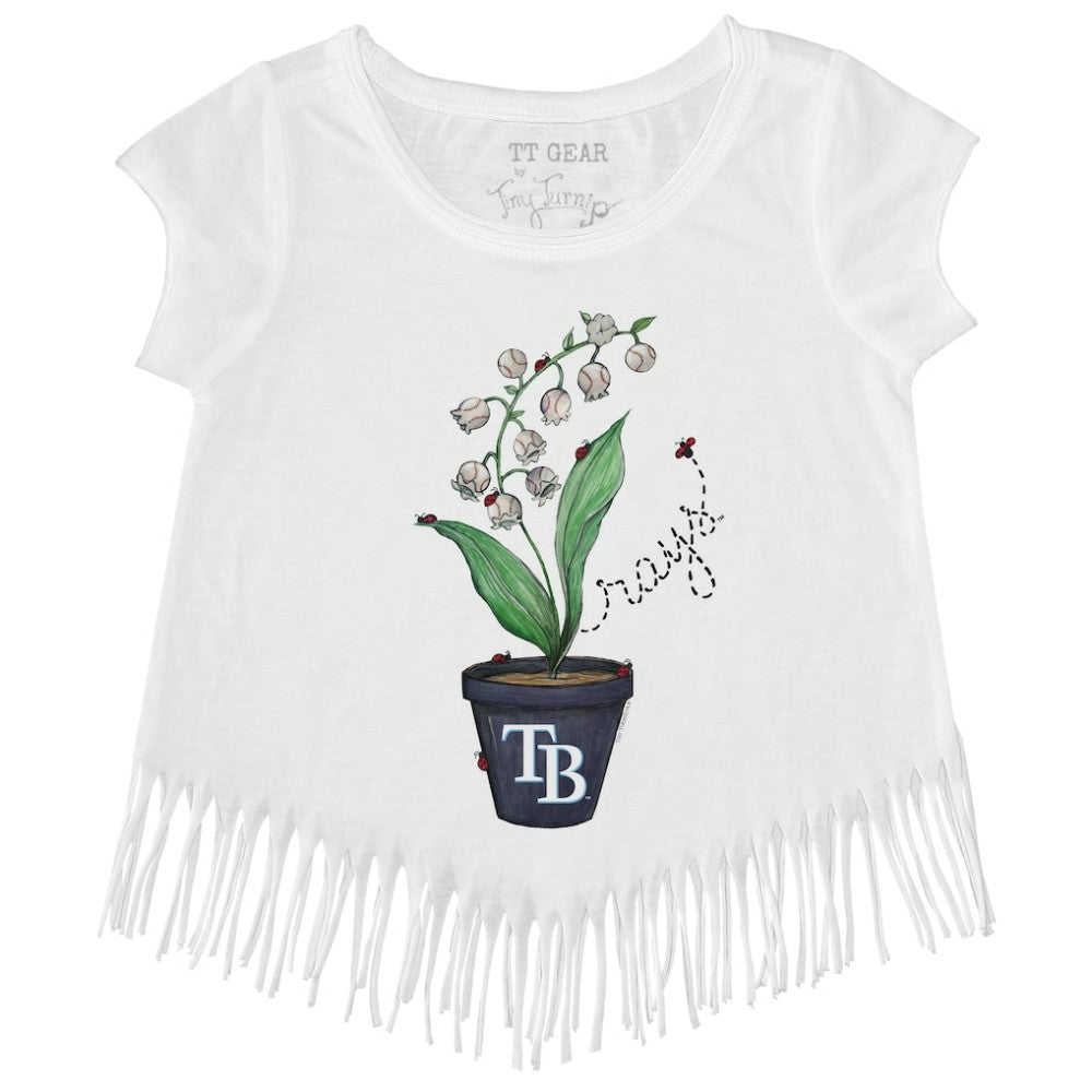 Tampa Bay Rays Tiny Turnip Girls Youth Lilies & Ladybugs Fringe T-Shirt - MLB T-shirts
