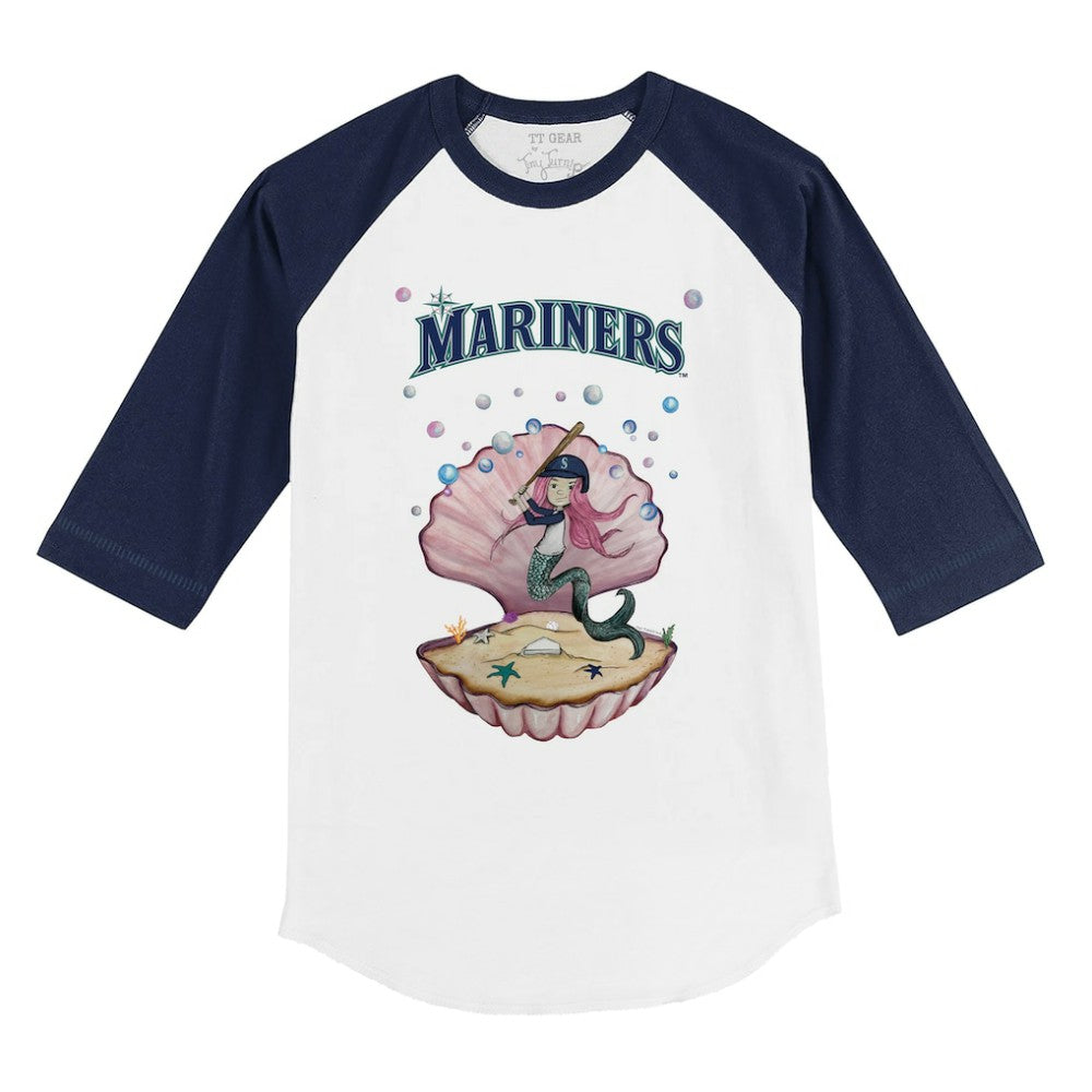 Seattle Mariners Tiny Turnip Youth Mermaid 3/4-Sleeve Raglan T-Shirt - MLB T-shirts