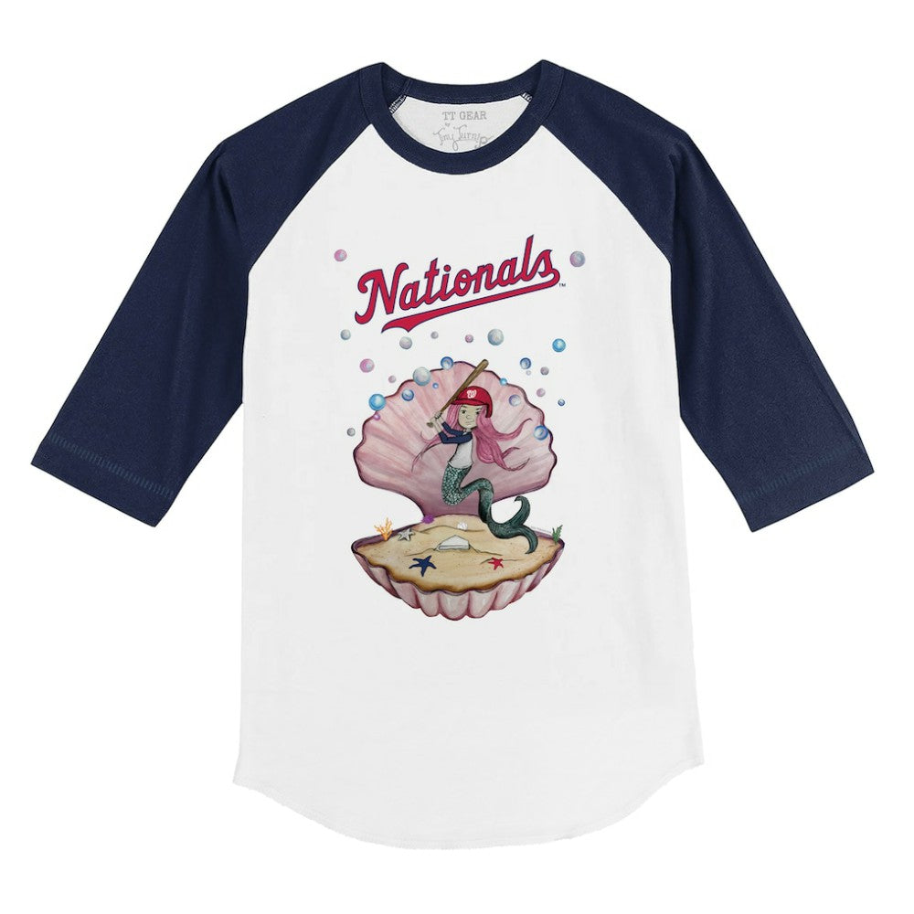 Washington Nationals Tiny Turnip Youth Mermaid 3/4-Sleeve Raglan T-Shirt - MLB T-shirts