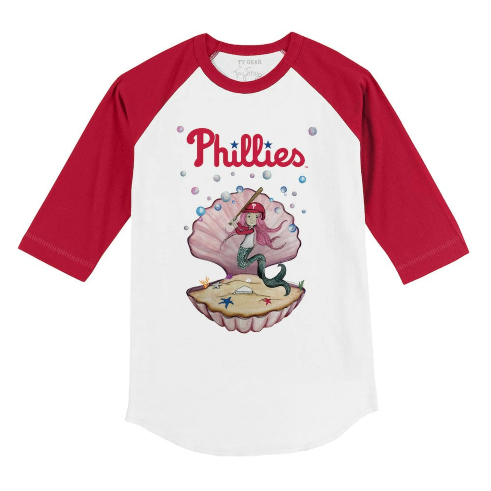 Philadelphia Phillies Tiny Turnip Youth Mermaid 3/4-Sleeve Raglan T-Shirt - MLB T-shirts