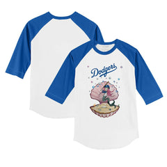 Los Angeles Dodgers Tiny Turnip Youth Mermaid 3/4-Sleeve Raglan T-Shirt - MLB T-shirts