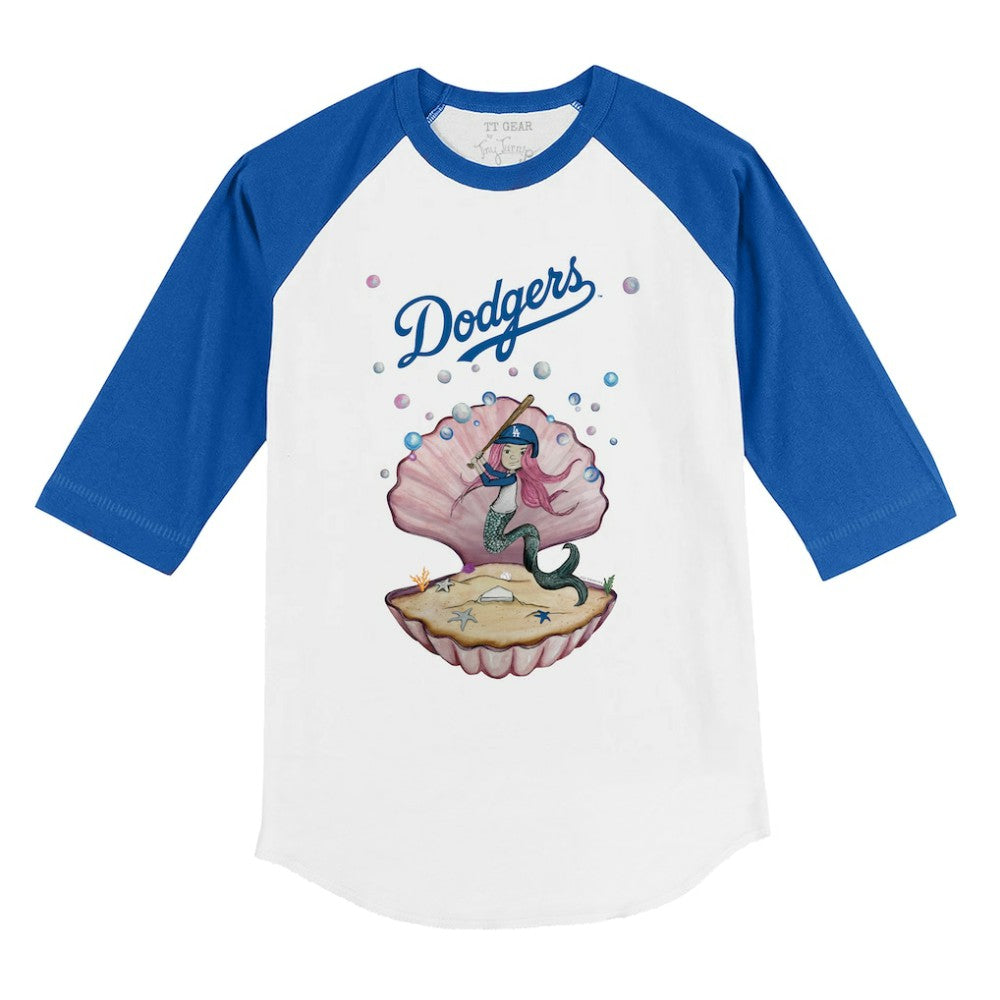 Los Angeles Dodgers Tiny Turnip Youth Mermaid 3/4-Sleeve Raglan T-Shirt - MLB T-shirts