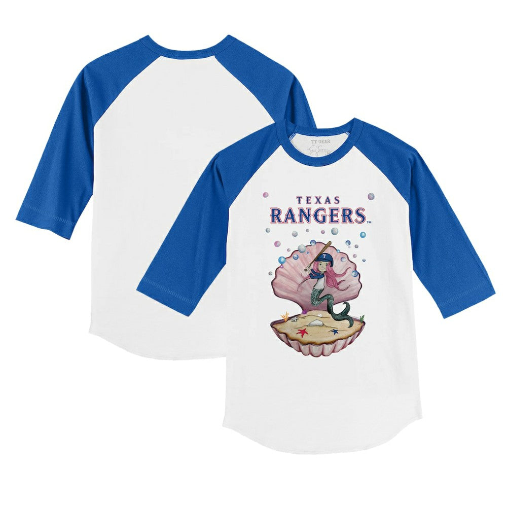 Texas Rangers Tiny Turnip Youth Mermaid 3/4-Sleeve Raglan T-Shirt - MLB T-shirts