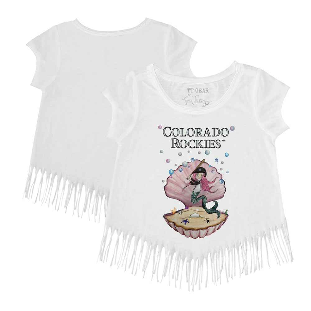 Colorado Rockies Tiny Turnip Girls Youth Mermaid Fringe T-Shirt - MLB T-shirts
