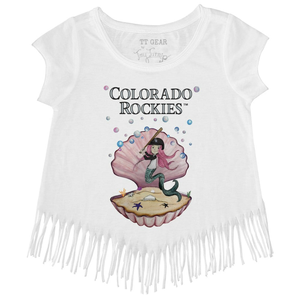 Colorado Rockies Tiny Turnip Girls Youth Mermaid Fringe T-Shirt - MLB T-shirts