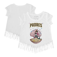 San Diego Padres Tiny Turnip Girls Youth Mermaid Fringe T-Shirt - MLB T-shirts