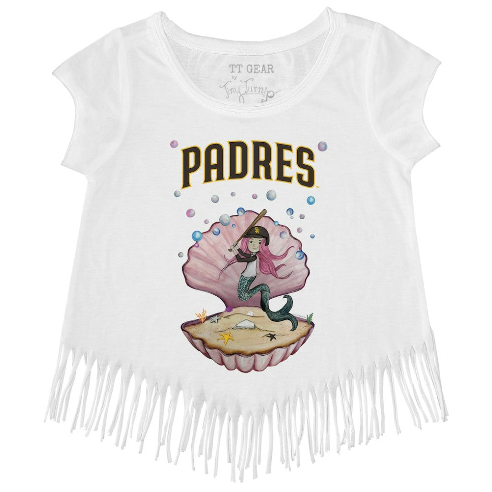 San Diego Padres Tiny Turnip Girls Youth Mermaid Fringe T-Shirt - MLB T-shirts