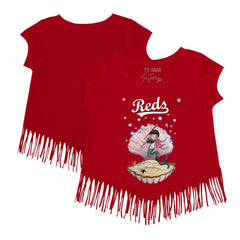 Cincinnati Reds Tiny Turnip Girls Youth Mermaid Fringe T-Shirt - MLB T-shirts
