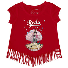 Cincinnati Reds Tiny Turnip Girls Youth Mermaid Fringe T-Shirt - MLB T-shirts