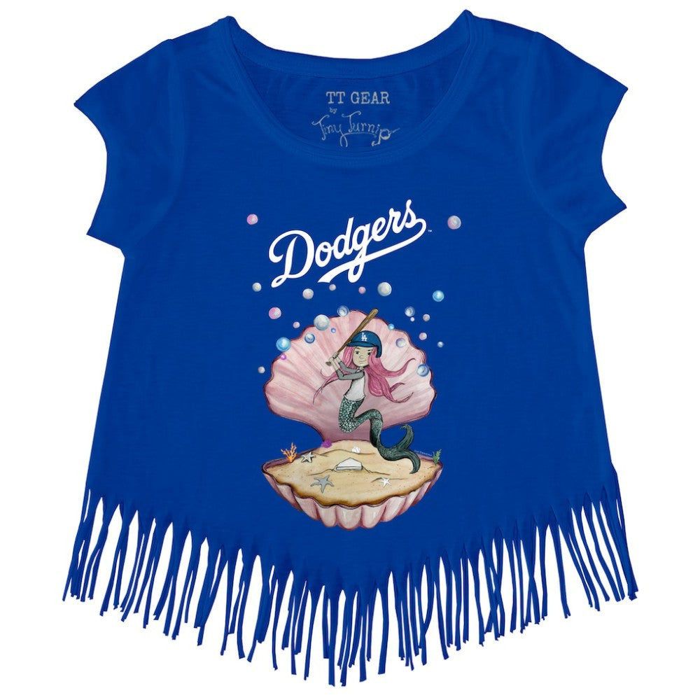 Los Angeles Dodgers Tiny Turnip Girls Youth Mermaid Fringe T-Shirt - MLB T-shirts