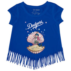 Los Angeles Dodgers Tiny Turnip Girls Youth Mermaid Fringe T-Shirt - MLB T-shirts