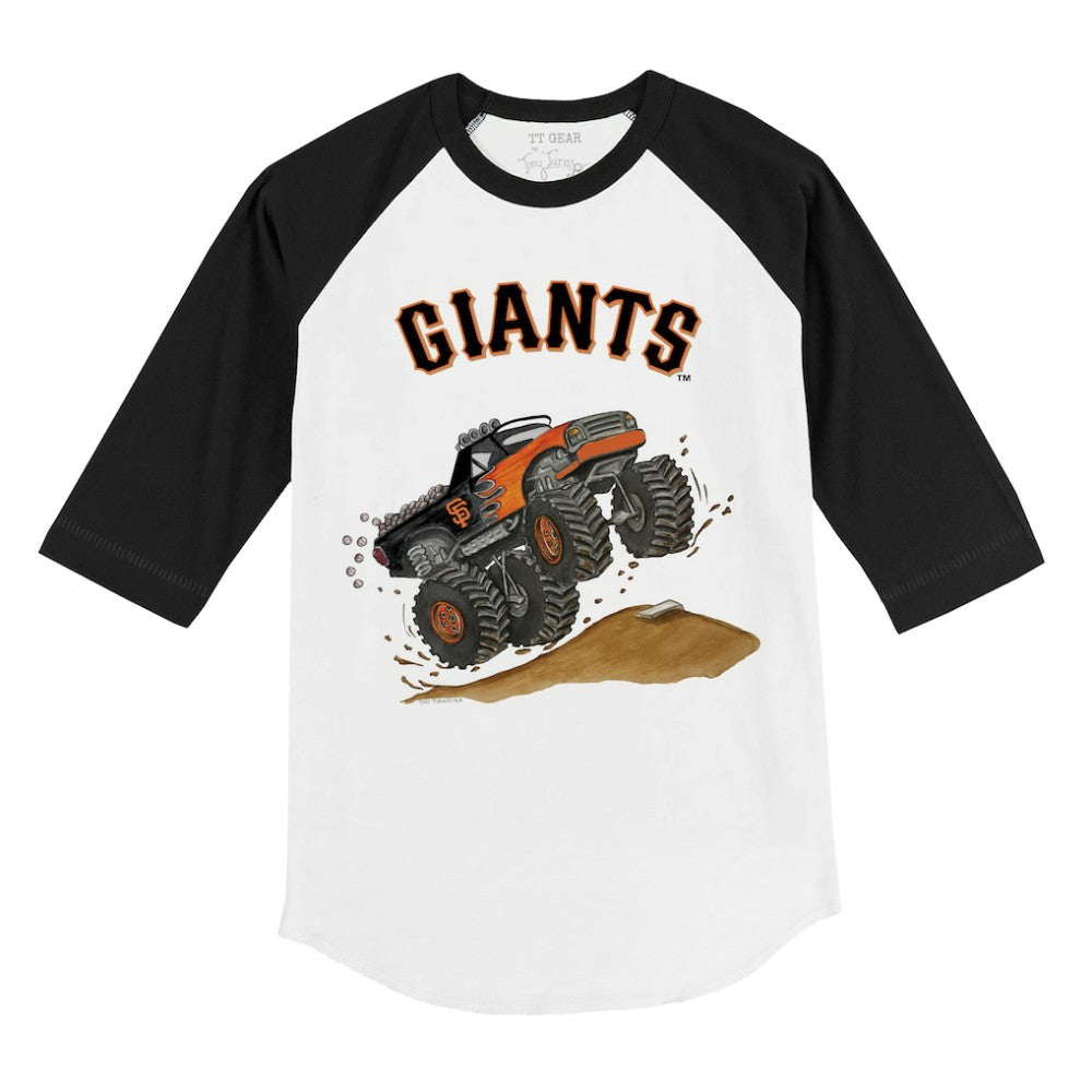 San Francisco Giants Tiny Turnip Youth Monster Truck 3/4-Sleeve Raglan T-Shirt - MLB T-shirts