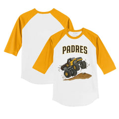 San Diego Padres Tiny Turnip Youth Monster Truck 3/4-Sleeve Raglan T-Shirt - MLB T-shirts