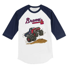 Atlanta Braves Tiny Turnip Youth Monster Truck 3/4-Sleeve Raglan T-Shirt - MLB T-shirts