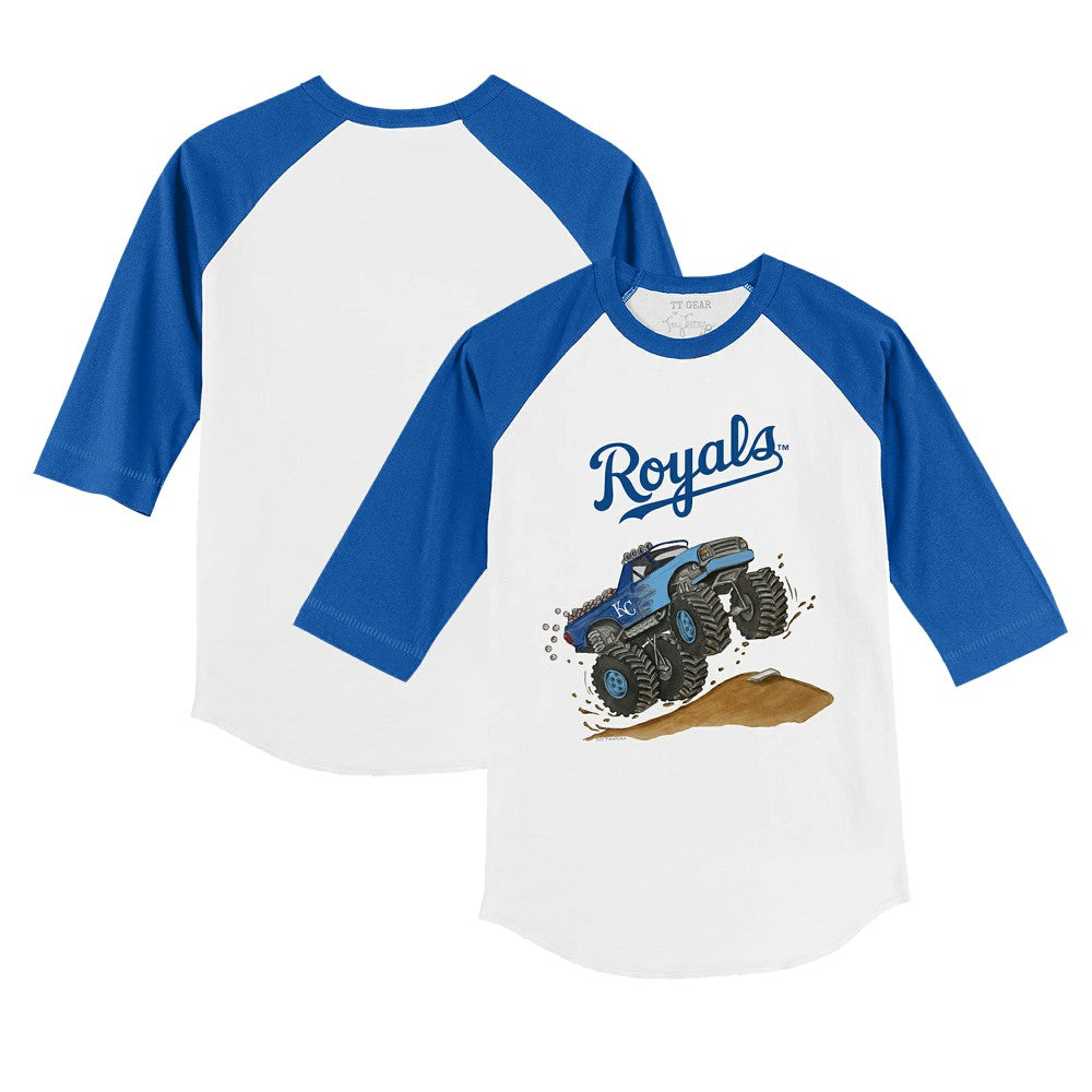 Kansas City Royals Tiny Turnip Youth Monster Truck 3/4-Sleeve Raglan T-Shirt - MLB T-shirts