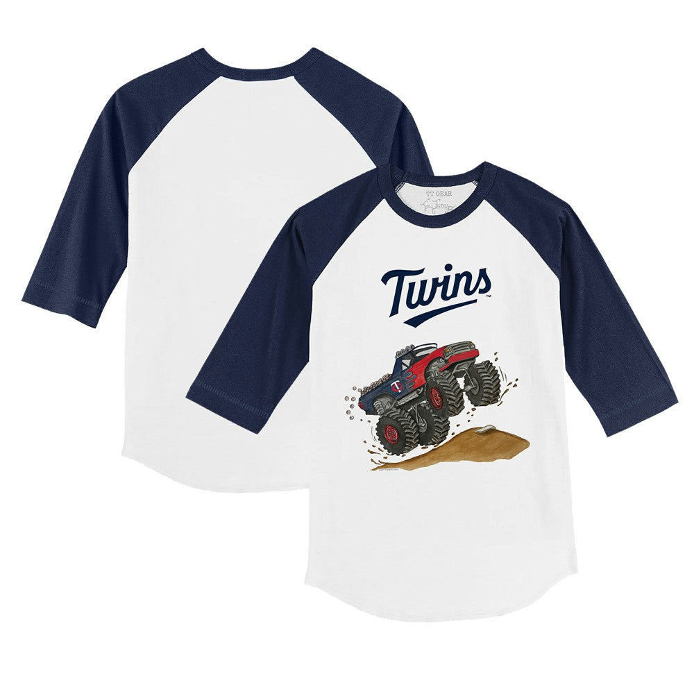 Minnesota Twins Tiny Turnip Youth Monster Truck 3/4-Sleeve Raglan T-Shirt - MLB T-shirts