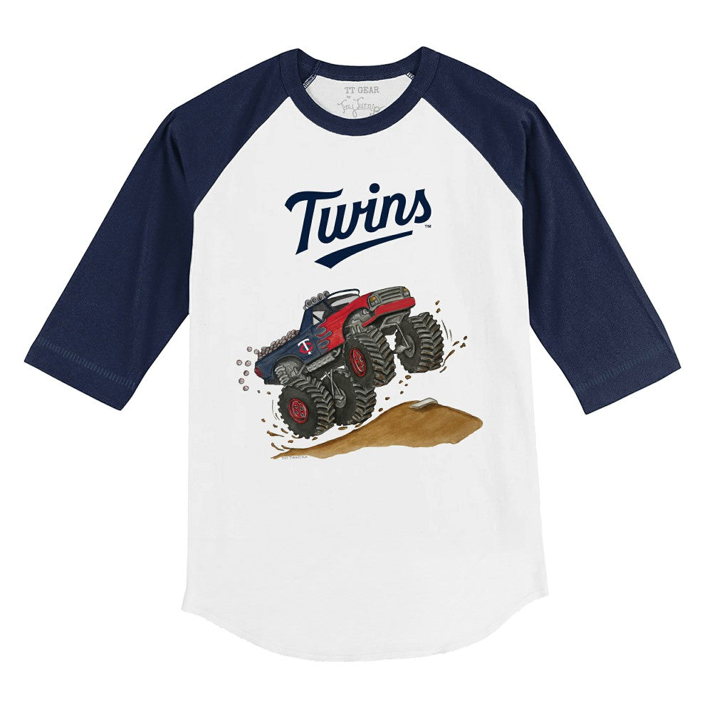 Minnesota Twins Tiny Turnip Youth Monster Truck 3/4-Sleeve Raglan T-Shirt - MLB T-shirts