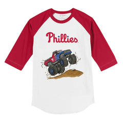Philadelphia Phillies Tiny Turnip Youth Monster Truck 3/4-Sleeve Raglan T-Shirt - MLB T-shirts