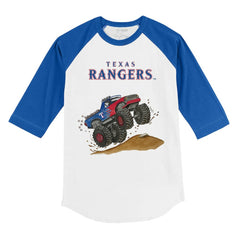 Texas Rangers Tiny Turnip Youth Monster Truck 3/4-Sleeve Raglan T-Shirt - MLB T-shirts