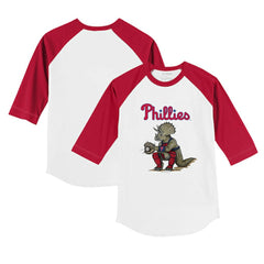 Philadelphia Phillies Tiny Turnip Youth Triceratops 3/4-Sleeve Raglan T-Shirt - MLB T-shirts