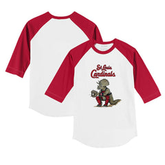 St. Louis Cardinals Tiny Turnip Youth Triceratops 3/4-Sleeve Raglan T-Shirt - MLB T-shirts