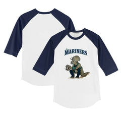 Seattle Mariners Tiny Turnip Youth Triceratops 3/4-Sleeve Raglan T-Shirt - MLB T-shirts
