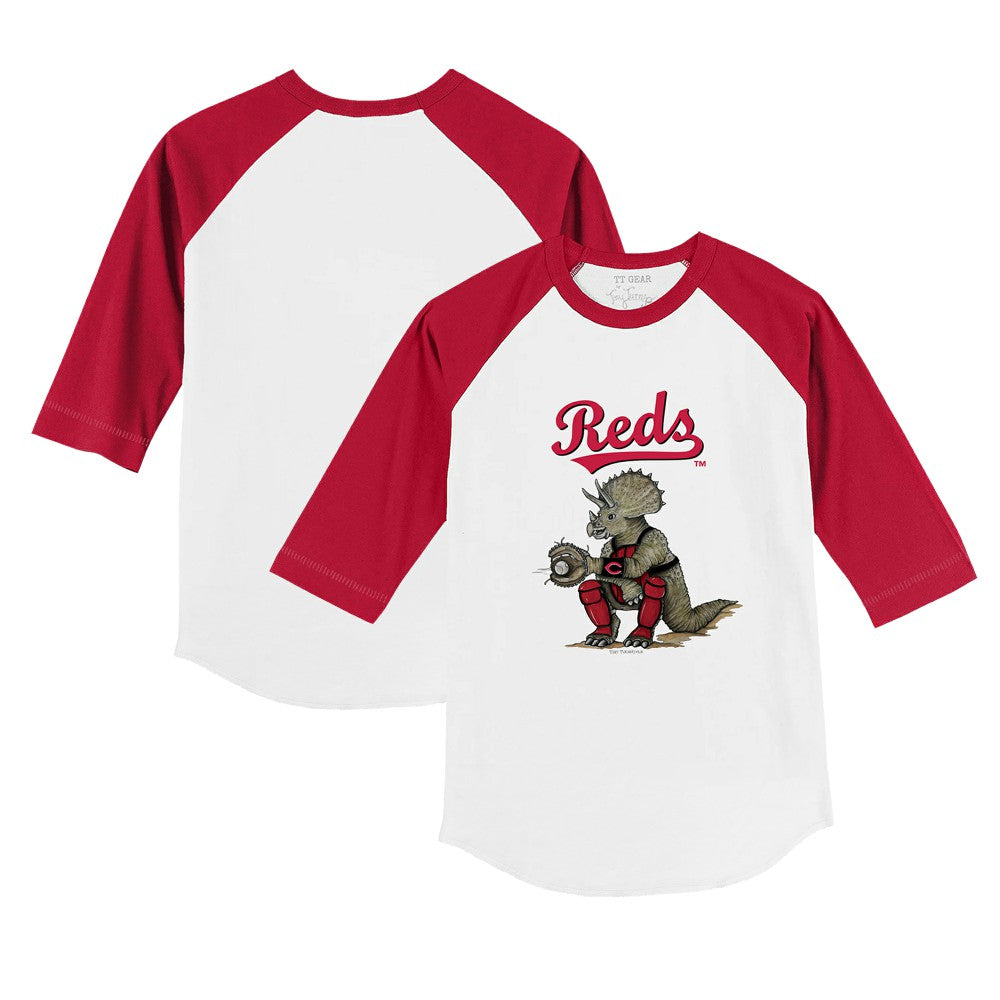 Cincinnati Reds Tiny Turnip Youth Triceratops 3/4-Sleeve Raglan T-Shirt - MLB T-shirts