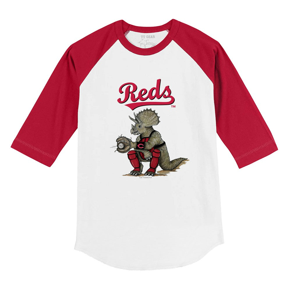 Cincinnati Reds Tiny Turnip Youth Triceratops 3/4-Sleeve Raglan T-Shirt - MLB T-shirts
