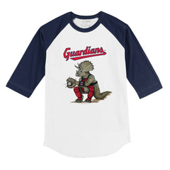 Cleveland Guardians Tiny Turnip Youth Triceratops 3/4-Sleeve Raglan T-Shirt - MLB T-shirts