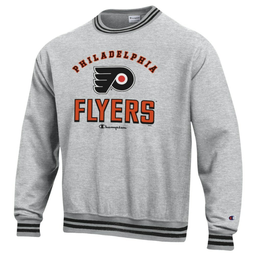 Philadelphia Flyers Champion Reverse Weave Yarn Dye Pullover Sweatshirt -  NHL Sweatshirts