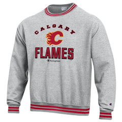 Calgary Flames Champion Reverse Weave Yarn Dye Pullover Sweatshirt -  NHL Sweatshirts
