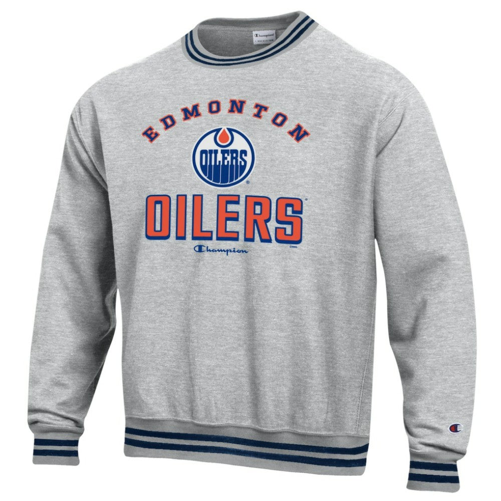 Edmonton Oilers Champion Reverse Weave Yarn Dye Pullover Sweatshirt -  NHL Sweatshirts