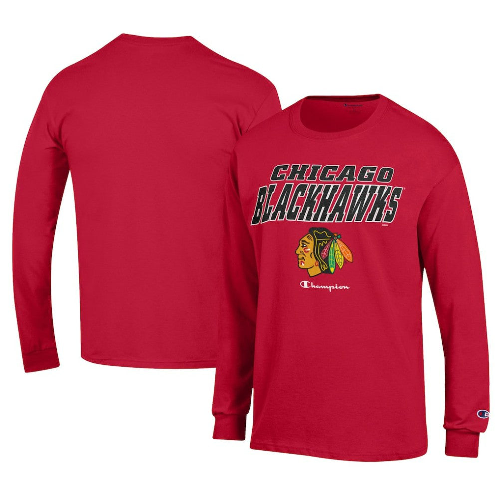 Chicago Blackhawks Champion Long-Sleeve Jersey T-Shirt -  NHL T-shirts