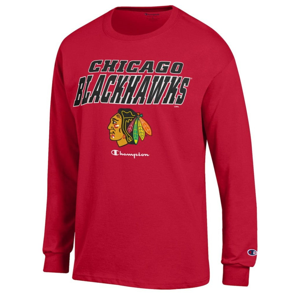 Chicago Blackhawks Champion Long-Sleeve Jersey T-Shirt -  NHL T-shirts