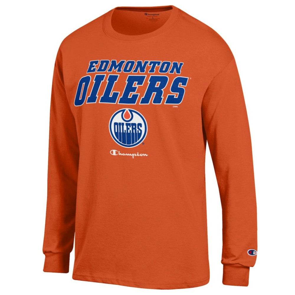 Edmonton Oilers Champion Long-Sleeve Jersey T-Shirt -  NHL T-shirts